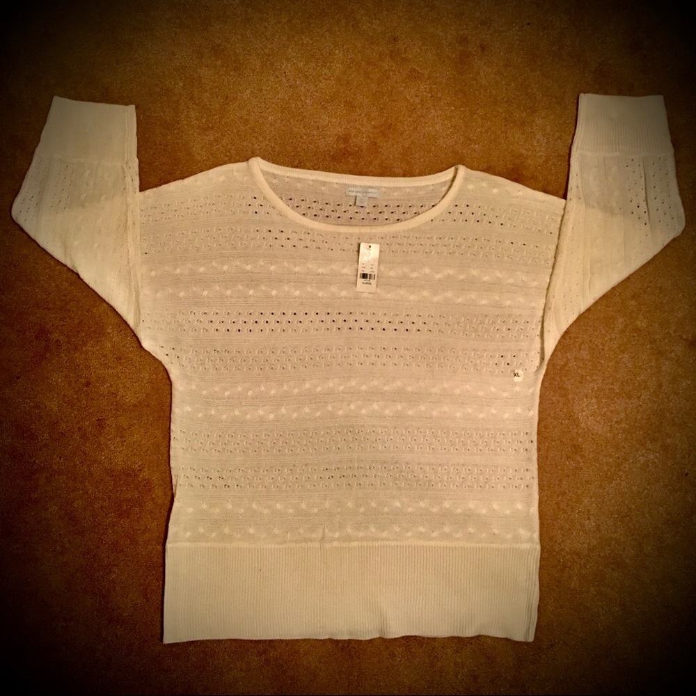 New York & Co. Women’s Cream Dolman Knitted Sweater